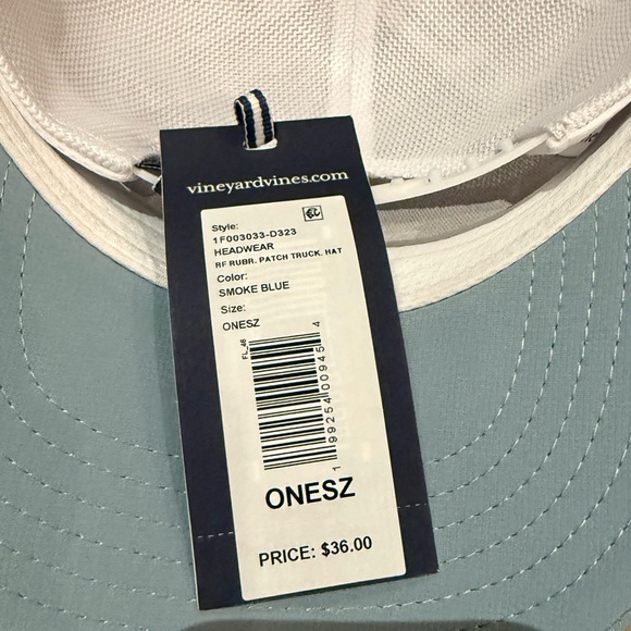 Vineyard Vines Retro Fish Rubber Patch Trucker Hat Smoke Blue - Picture 3 of 5